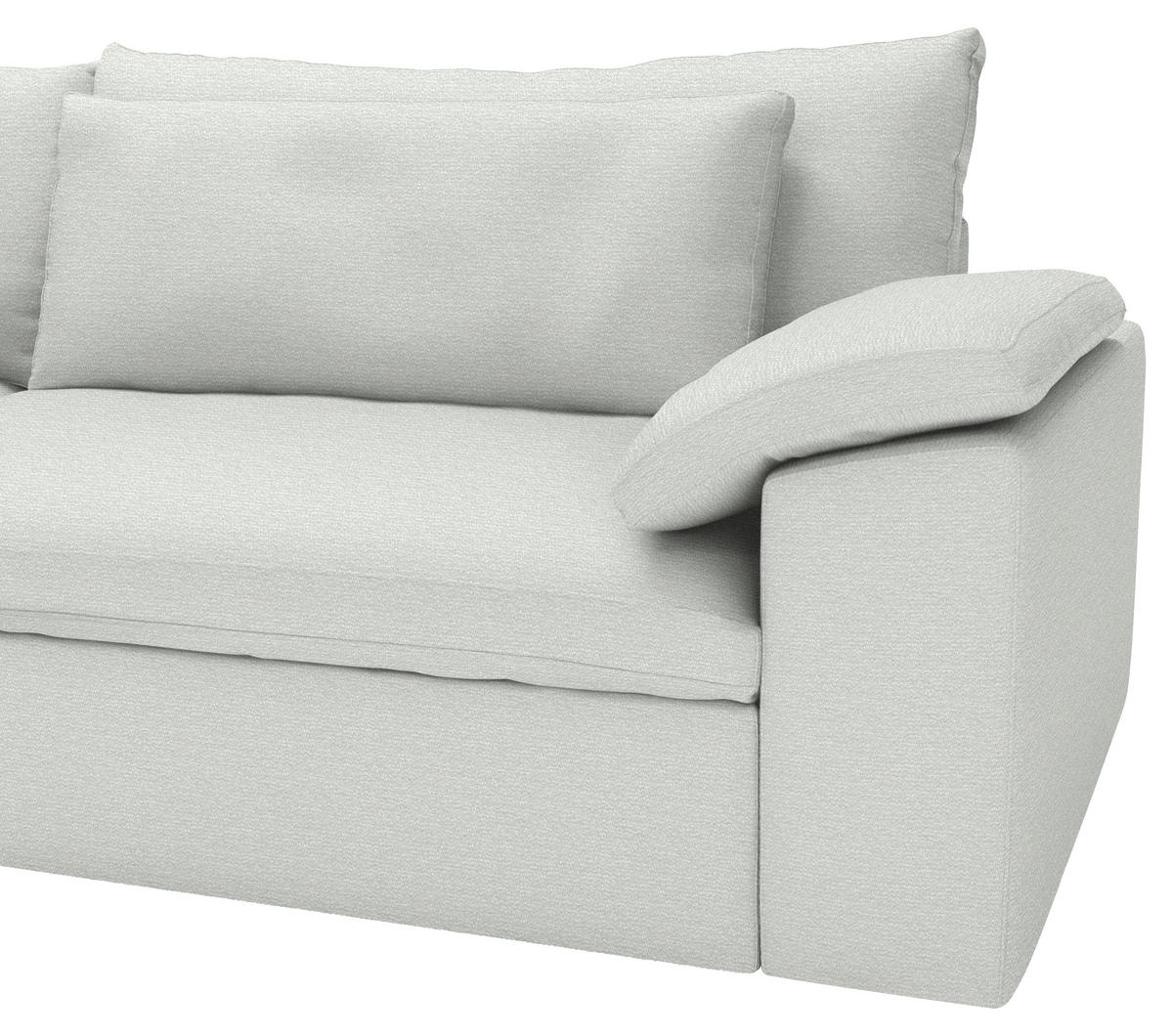 ECKSOFA  Webstoff Silberfarben  - Silberfarben/Schwarz, Modern, Kunststoff/Textil (198/306cm) - Carryhome
