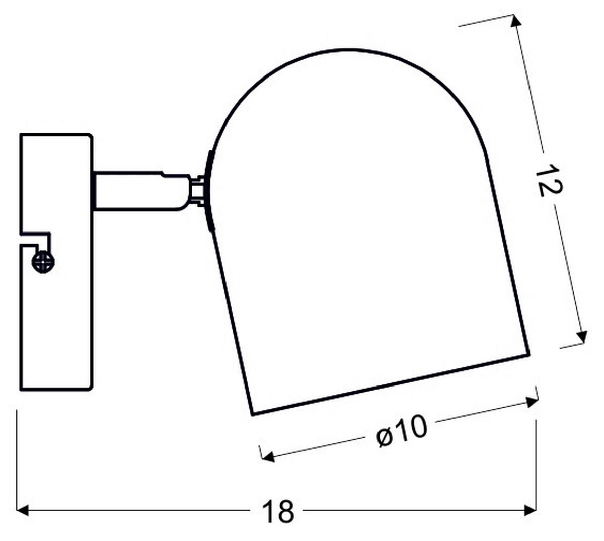 VÄGGSTRÅLKASTARE   - vit, Design, metall (10/12/18cm)