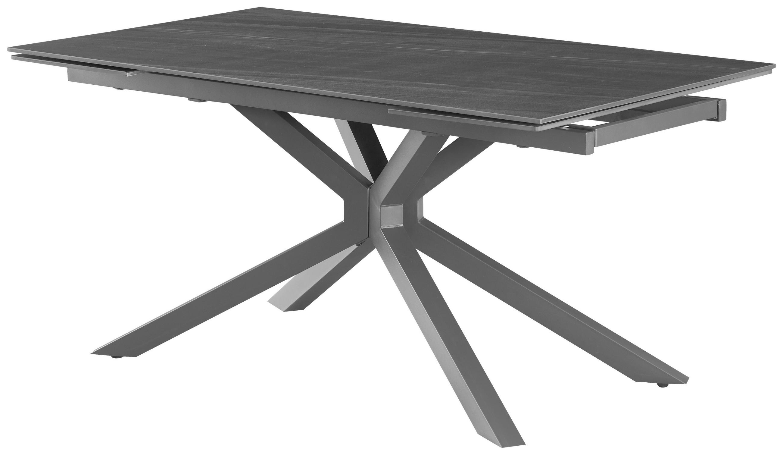 ESSTISCH Dunkelgrau rechteckig  ausziehbar  - Dunkelgrau/Grau, KONVENTIONELL, Keramik/Metall (160-240/75/90cm) - MID.YOU