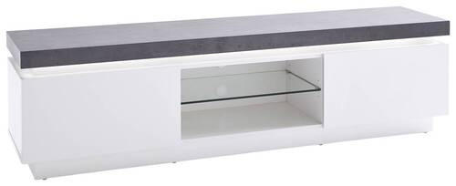 LOWBOARD  in 175/48/40 cm  - Dunkelgrau/Weiß, Design, Glas/Holzwerkstoff (175/48/40cm)