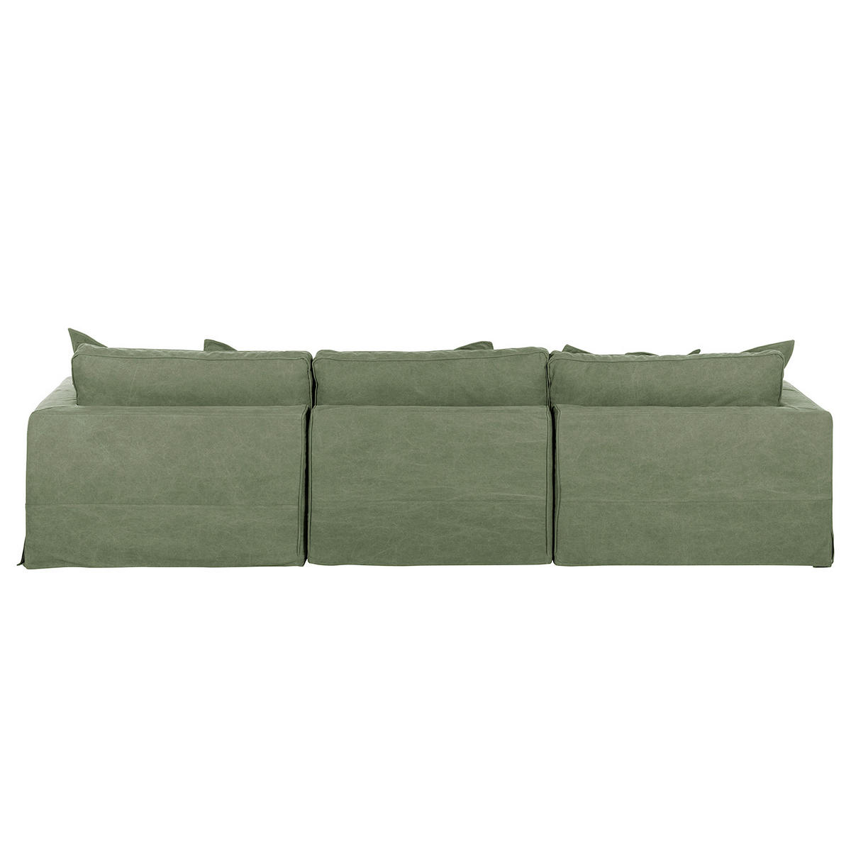 BIGSOFA STELLA in Webstoff Olivgrün  - Schwarz/Olivgrün, Design, Kunststoff/Textil (338/90/119cm) - P & B