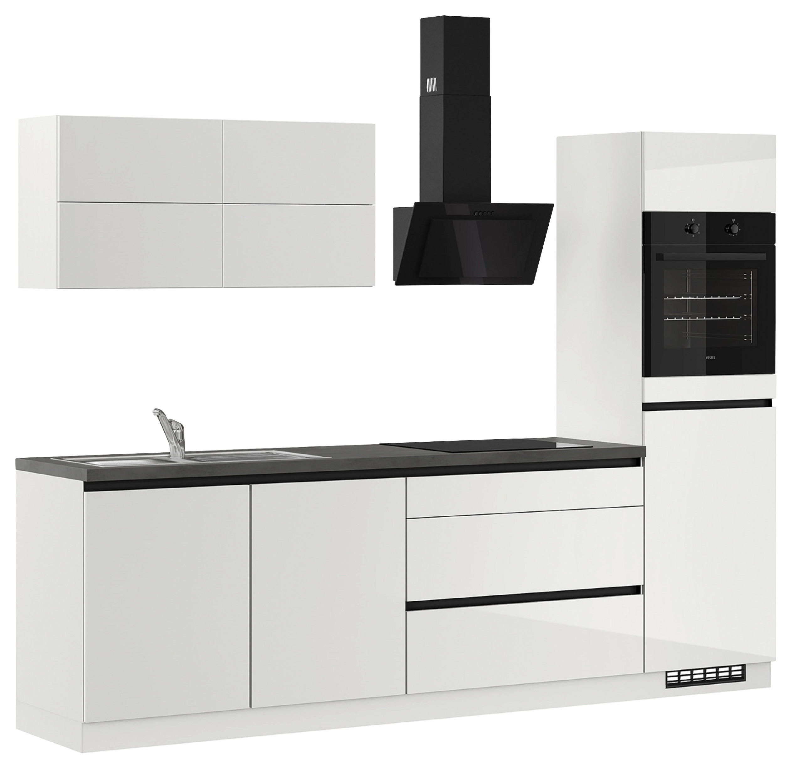 KÜCHENLEERBLOCK 280 cm   Grau, Dunkelgrau  - Dunkelgrau/Hellgrau, Design, Holzwerkstoff (280cm) - Impuls