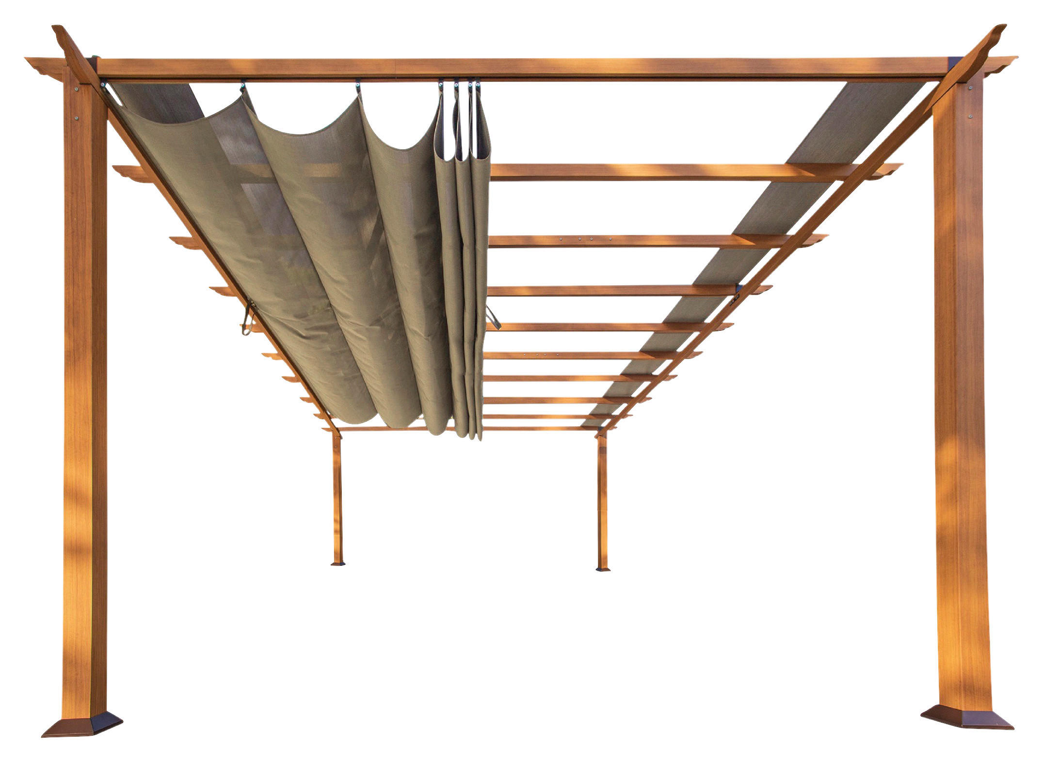 PERGOLA 505/236/350 cm Aluminium  - Hellbraun, Basics, Kunststoff/Metall (505/236/350cm) - Ambia Garden