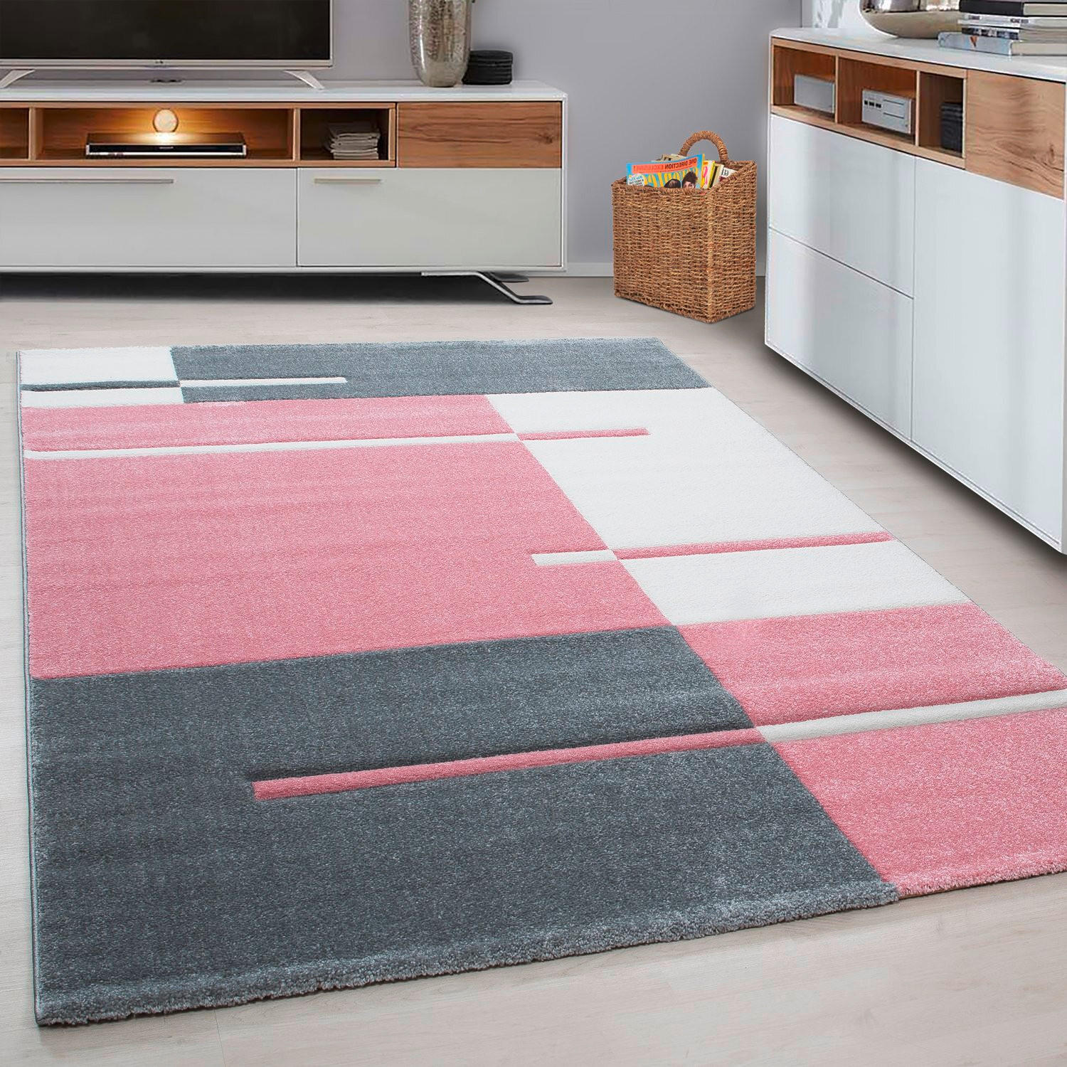 WEBTEPPICH 120/170 cm Hawaii 1310 Pink  - Pink, KONVENTIONELL, Textil (120/170cm) - Novel