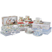 CEAȘCĂ ESPRESSO CU FARFURIOARĂ  - maro/roz aprins, Trend, ceramică (8/5,5cm)