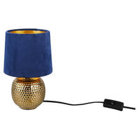 BORDSLAMPA 16/26 cm   - blå/guldfärgad, Design, textil/keramik (16/26cm) - P & B