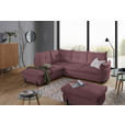 ECKSOFA in Bouclé Altrosa  - Schwarz/Altrosa, Design, Textil/Metall (220/250cm) - Xora