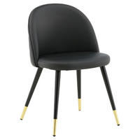 STOLSET stål läderimitation  - svart, Design, metall/textil (50/77/48cm) - Livetastic