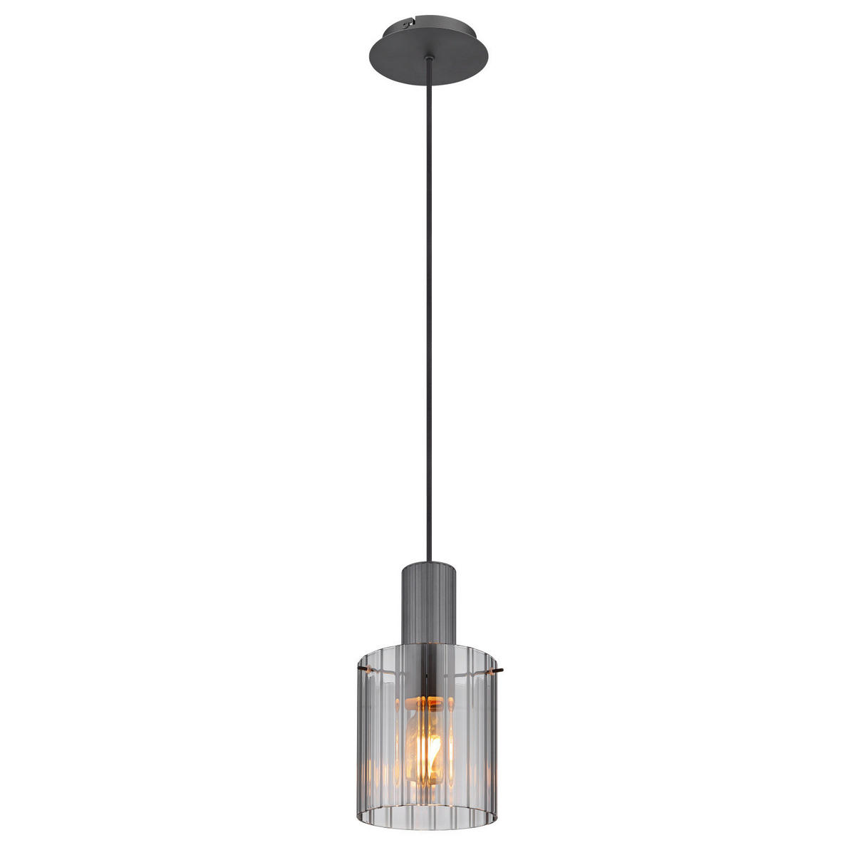 HÄNGELEUCHTE 18/120 cm    - Dunkelgrau, Basics, Glas/Metall (18/120cm) - Globo