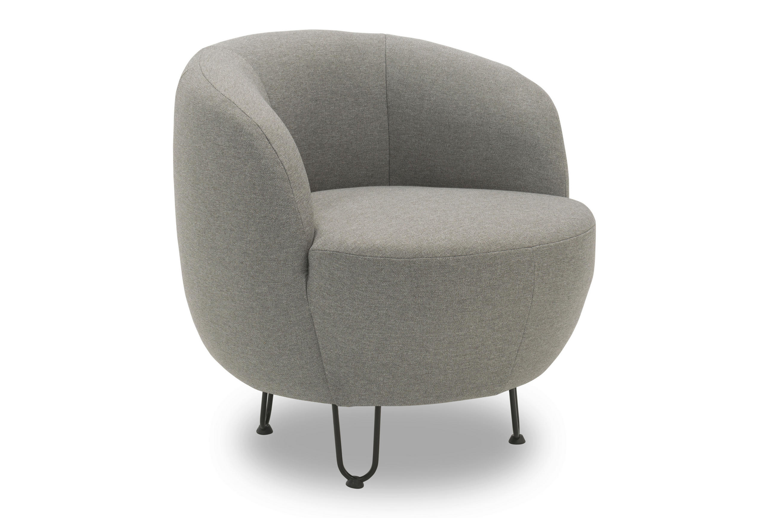 SESSEL Webstoff Hellgrau    - Hellgrau/Schwarz, Design, Textil/Metall (72/74/76cm) - MID.YOU