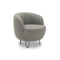 SESSEL Webstoff Hellgrau    - Hellgrau/Schwarz, Design, Textil/Metall (72/74/76cm) - MID.YOU