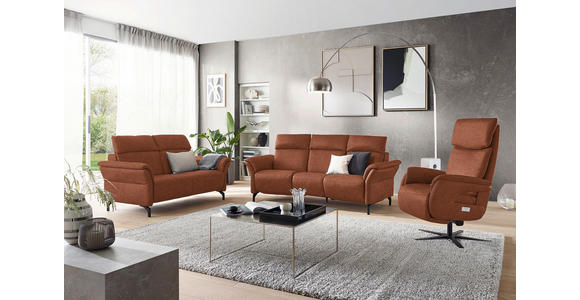 TRAPEZSOFA in Echtleder Cognac  - Cognac/Schwarz, KONVENTIONELL, Leder/Metall (221/103/95cm) - Dieter Knoll