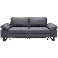 2,5-SITZER in Mikrofaser Grau  - Beige/Schwarz, Design, Textil/Metall (214/86/97cm) - Hom`in