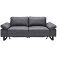2,5-SITZER in Mikrofaser Grau  - Beige/Schwarz, Design, Textil/Metall (214/86/97cm) - Hom`in