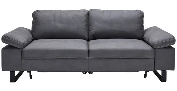 2,5-SITZER in Mikrofaser Grau  - Beige/Schwarz, Design, Textil/Metall (214/86/97cm) - Hom`in