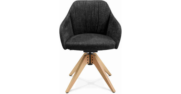 ARMLEHNSTUHL in Velours - Eichefarben/Graphitfarben, Design, Holz/Textil (58/82,5-85,2/60cm) - Johann Jakob