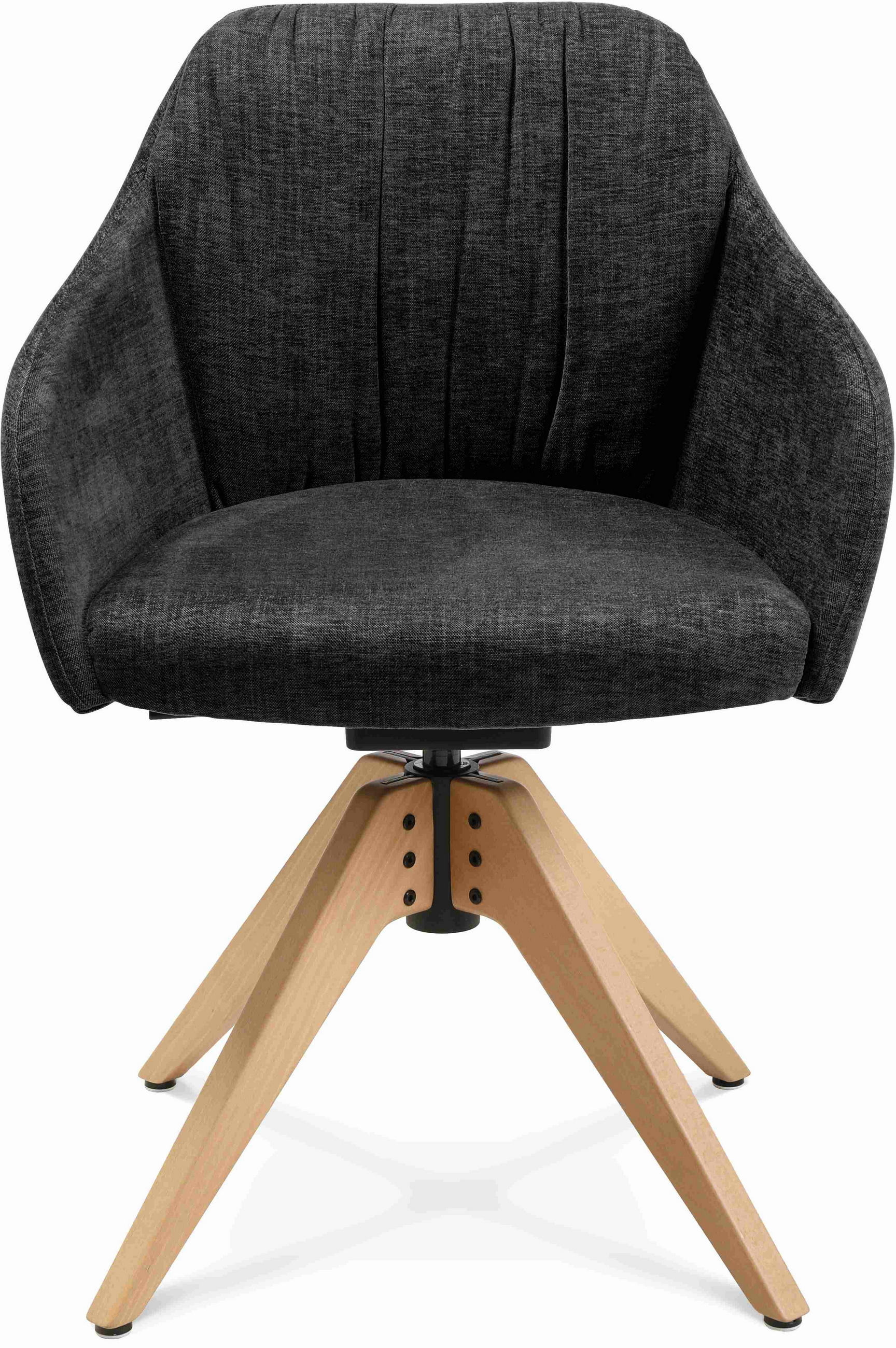 ARMLEHNSTUHL  in Velours  - Eichefarben/Graphitfarben, Design, Holz/Textil (58/82,5-85,2/60cm) - Johann Jakob