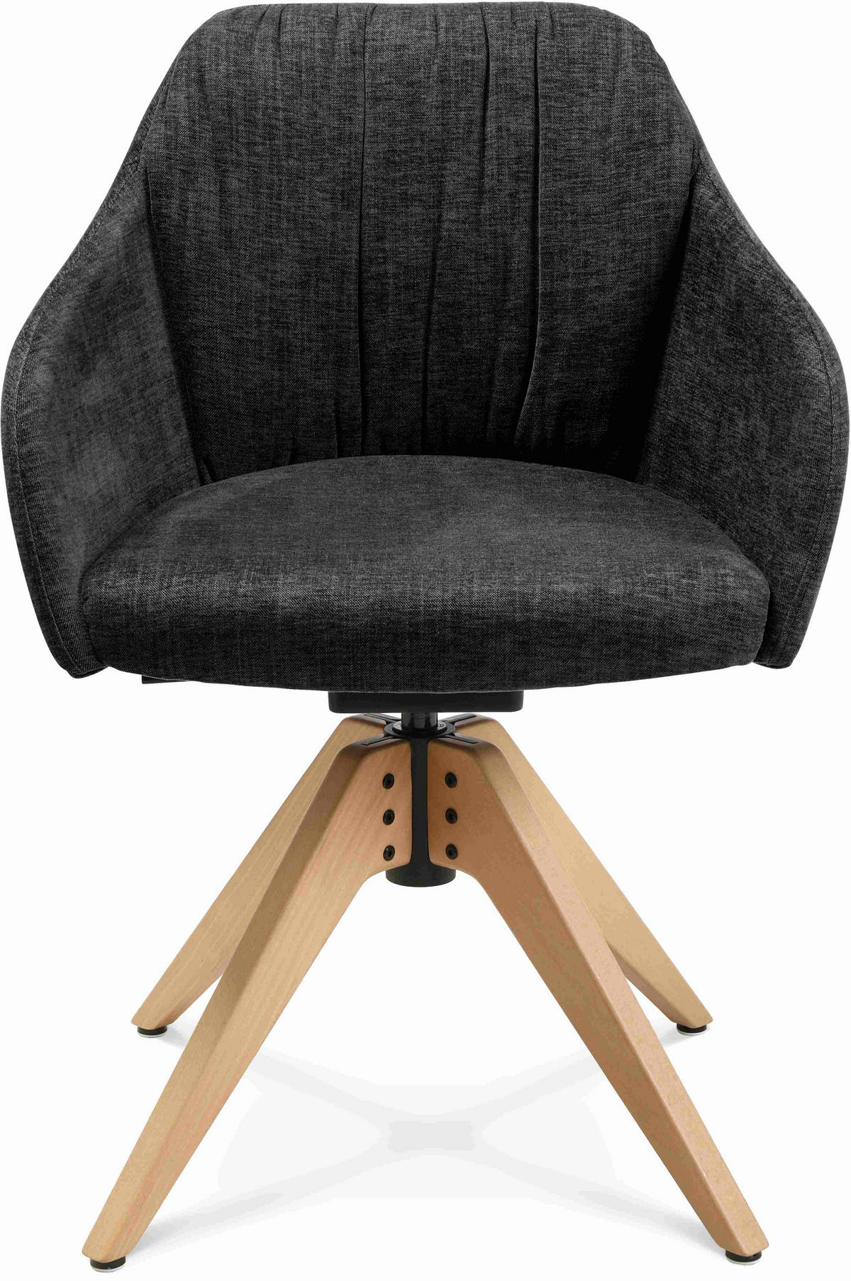 ARMLEHNSTUHL  in Velours  - Eichefarben/Graphitfarben, Design, Holz/Textil (58/82,5-85,2/60cm) - Johann Jakob