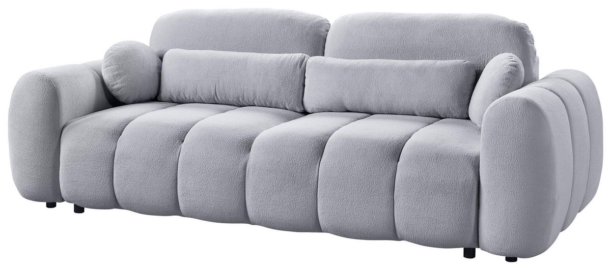 SCHLAFSOFA  mit Webstoff Grau  - Schwarz/Grau, KONVENTIONELL, Kunststoff/Textil (262/93/117cm) - Carryhome