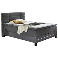 BOXSPRINGBETT 140/200 cm  in Grau  - Schwarz/Grau, Design, Kunststoff/Textil (140/200cm) - Boxxx