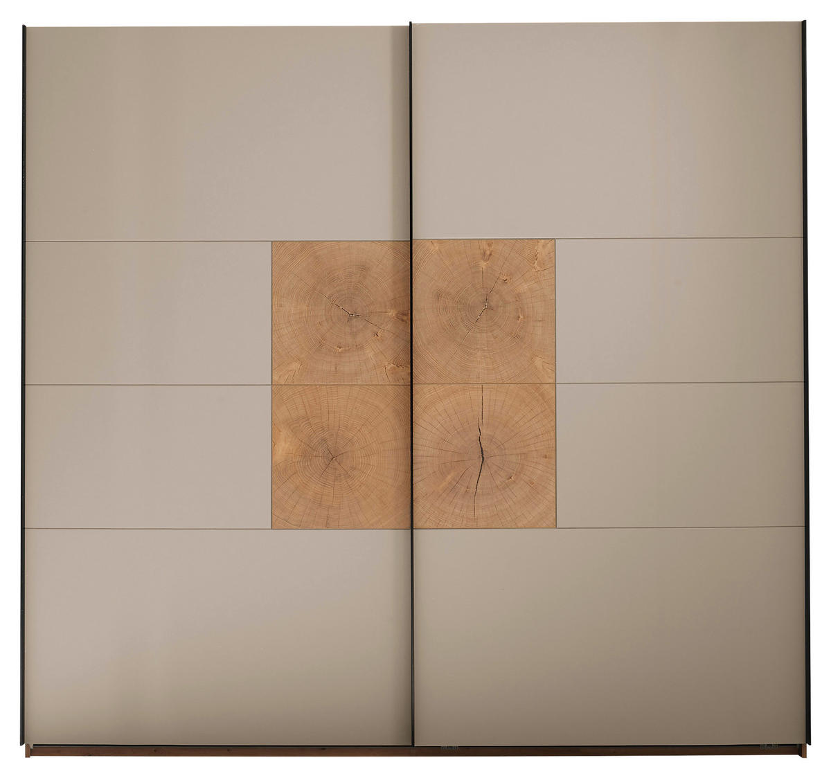 SCHWEBETÜRENSCHRANK  in Kaschmir, Eiche Artisan  - Kaschmir/Schwarz, KONVENTIONELL, Holzwerkstoff/Metall (240/225,5/63,7cm) - Xora