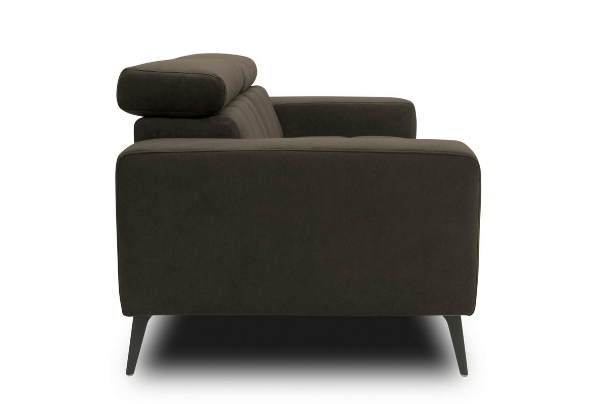 2-SITZER-SOFA TRENTO Mikrofaser  - Dunkelgrau/Schwarz, MODERN, Textil/Metall (208/79/104cm) - MID.YOU