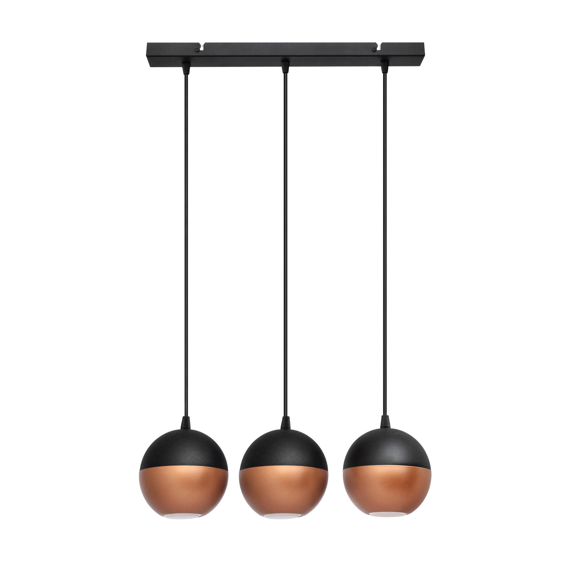 XXXLutz Hängeleuchte Midway Schwarz, Kupfer 12x80x45 cm