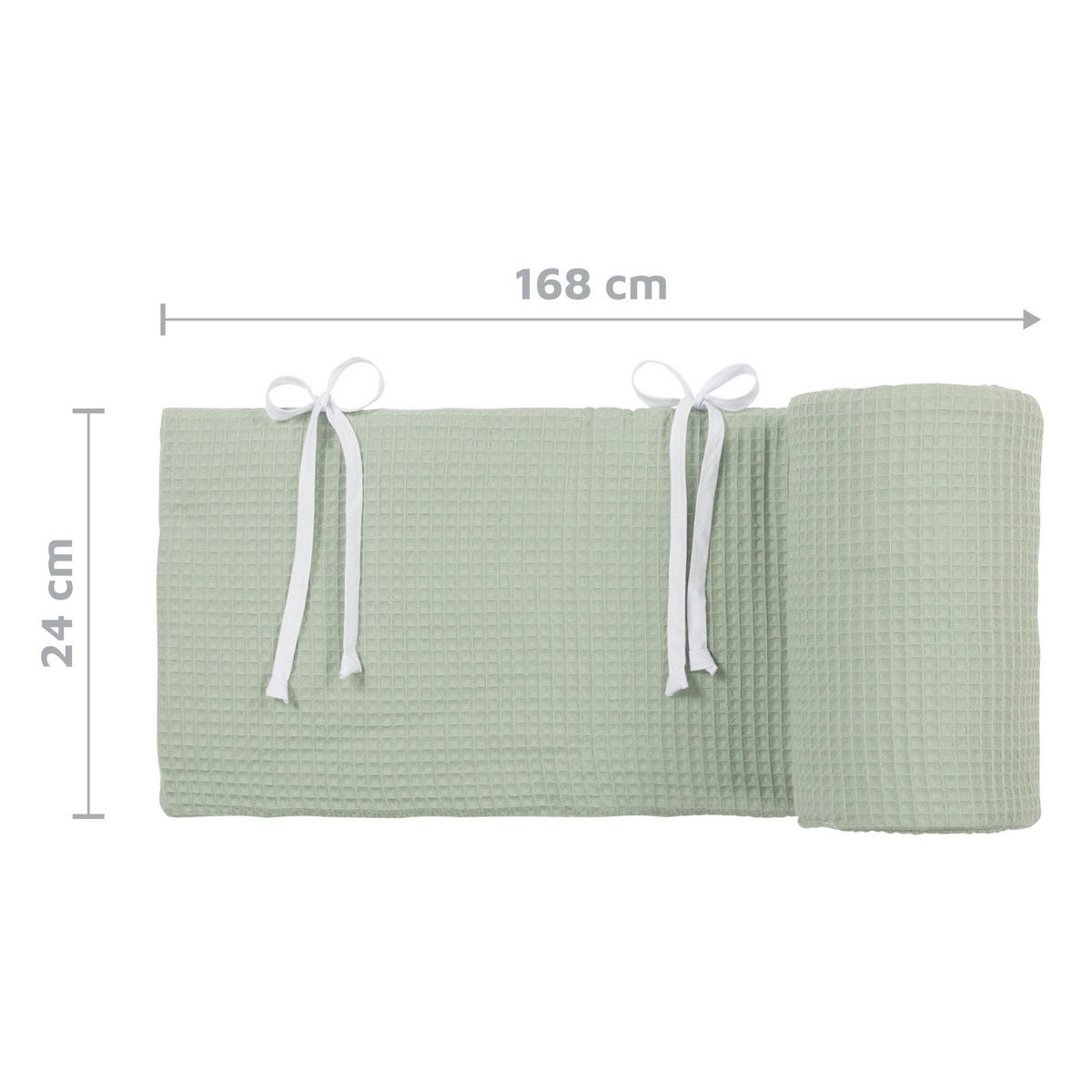 NESTCHEN Babybay  168/24/2 cm   - Jadegrün, Basics, Textil (168/24/2cm) - Babybay