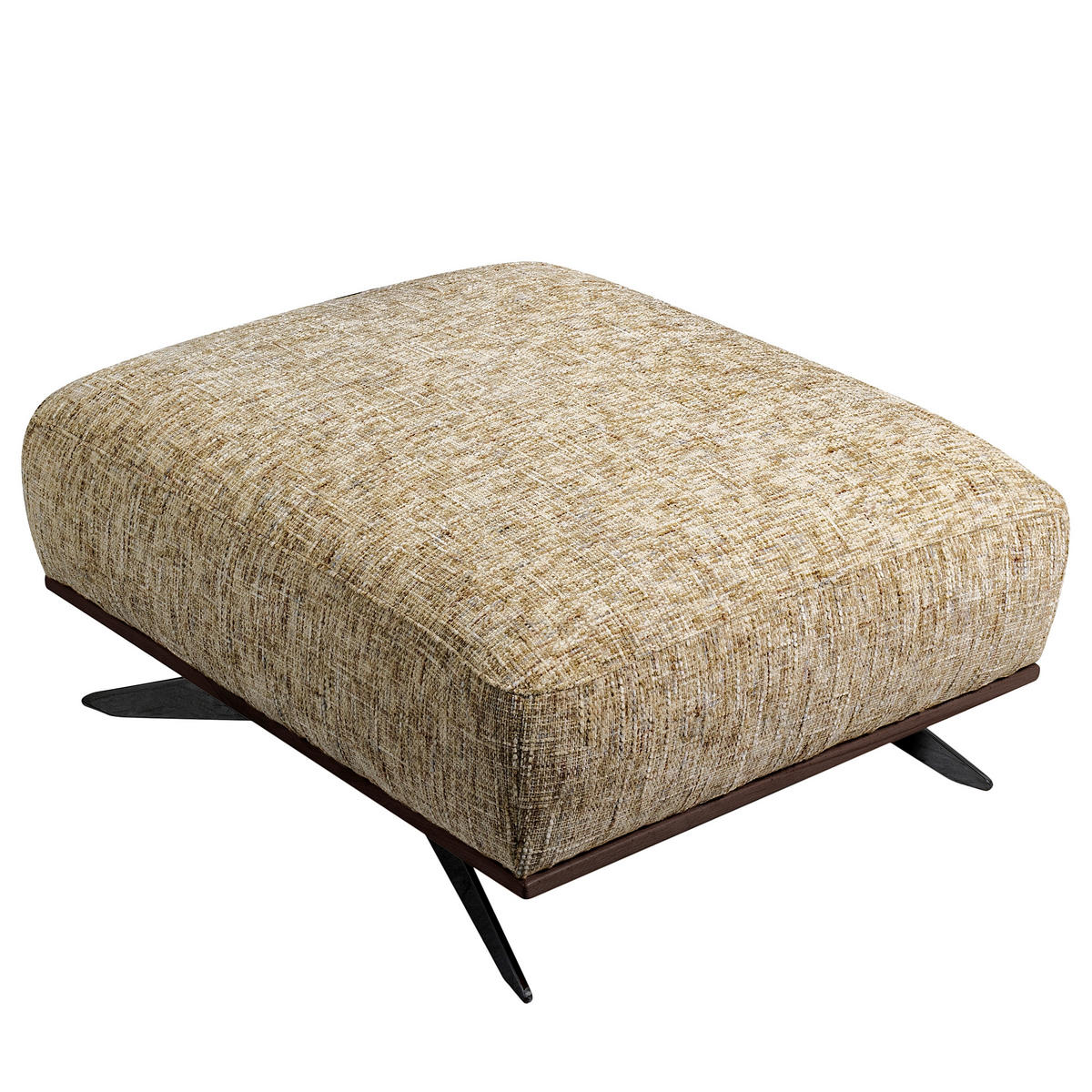 HOCKER PORTLAND Struktur Hellbraun  - Hellbraun/Dunkelbraun, Design, Holz/Textil (95/46/80cm) - Livetastic