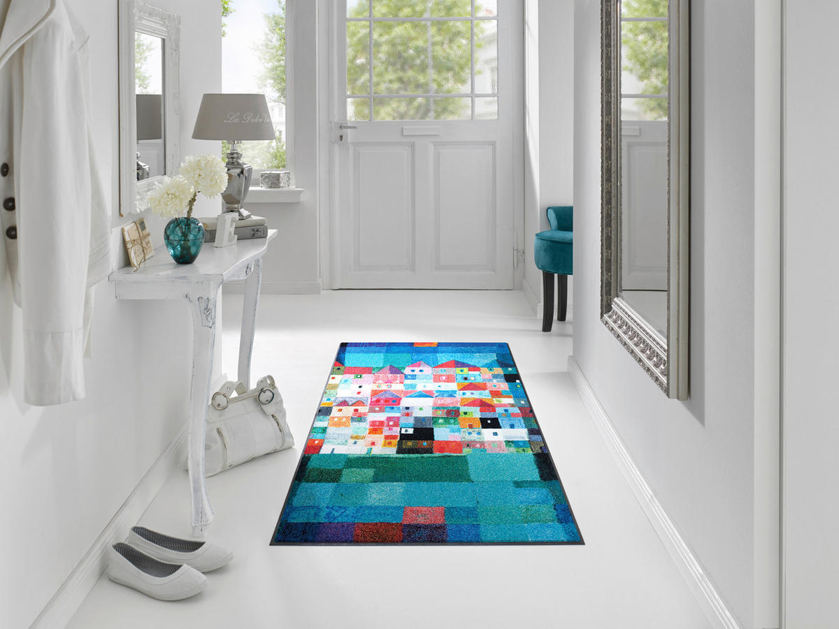 LÄUFER 75/190 cm Colourful Houses Multicolor  - Multicolor, Trend, Kunststoff (75/190cm) - wash+dry