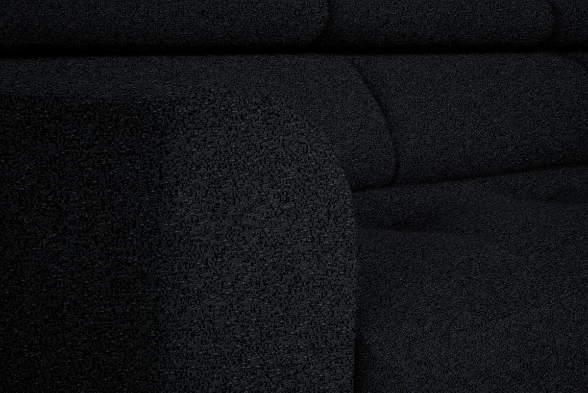 ECKSOFA in Chenille Anthrazit  280/205 cm  - Anthrazit/Schwarz, Design, Textil/Metall (280/205cm) - Xora