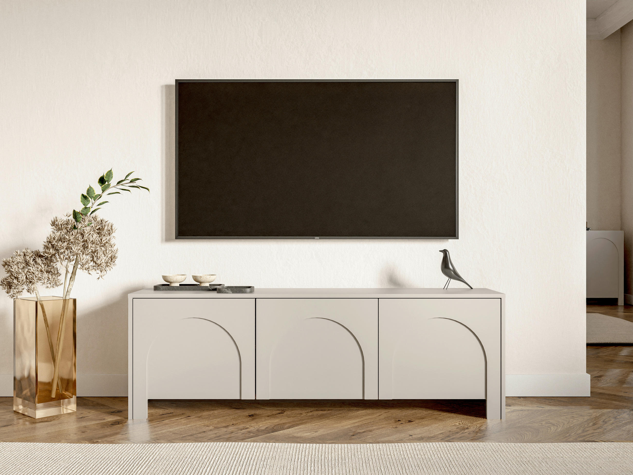 TV-ELEMENT 150/49/35 cm  - Kaschmir, Design, Holzwerkstoff (150/49/35cm) - MID.YOU