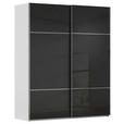 SCHWEBETÜRENSCHRANK 162/223/68 cm 2-türig Grau, Schwarz  - Chromfarben/Schwarz, KONVENTIONELL, Glas/Holzwerkstoff (162/223/68cm) - Novel