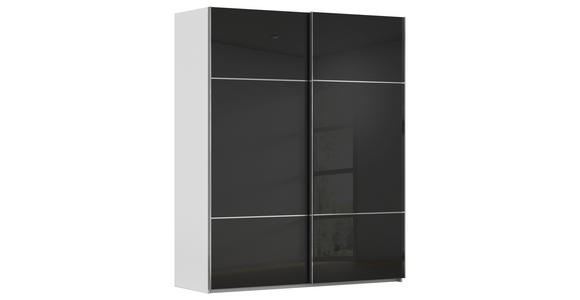 SCHWEBETÜRENSCHRANK 162/223/68 cm 2-türig Grau, Schwarz - Chromfarben/Schwarz, KONVENTIONELL, Glas/Holzwerkstoff (162/223/68cm) - Novel