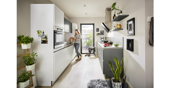 EINBAUKÜCHE - Weiß/Grau, Design, Holzwerkstoff - Dieter Knoll