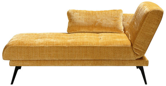 RÉCAMIERE  in Chenille Gelb  - Gelb/Schwarz, KONVENTIONELL, Textil/Metall (180-200/85/92cm) - Novel