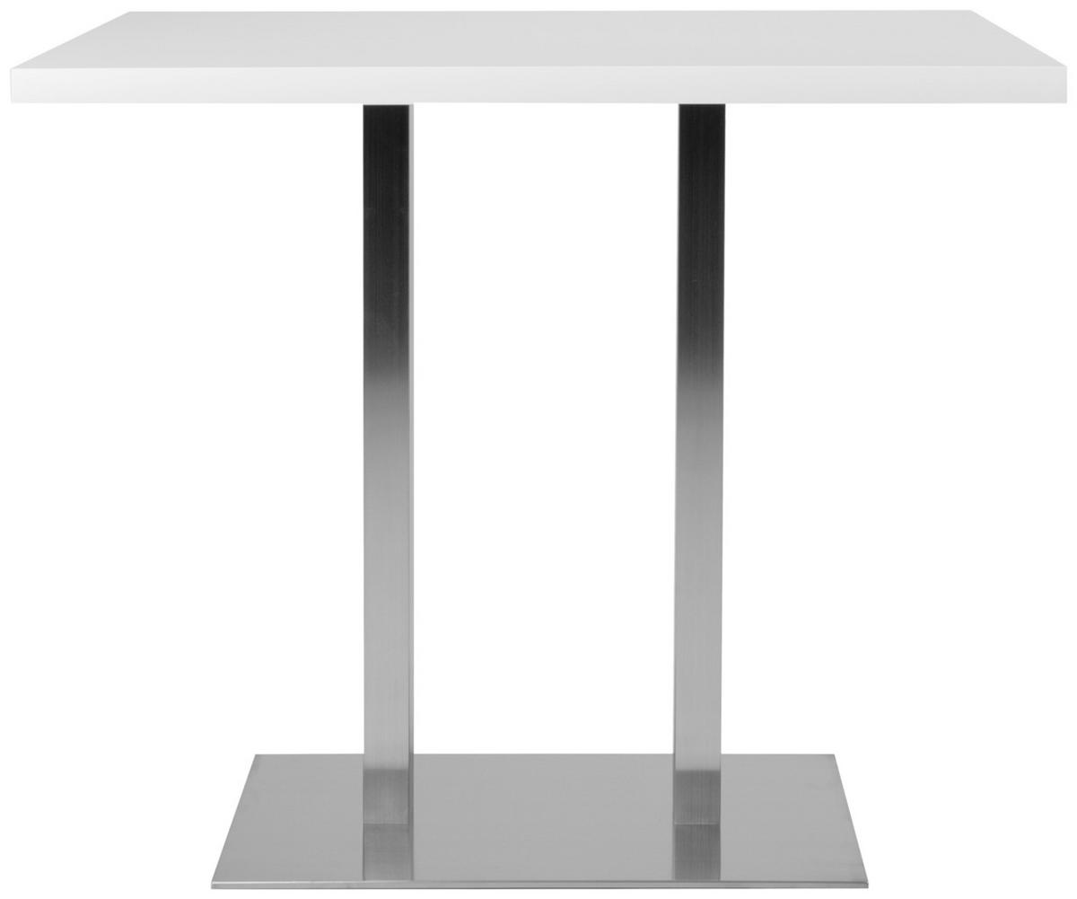 BARSKA MIZA  - barve nerjavečega jekla/bela, Design, kovina/leseni material (120/70/105cm) - MID.YOU