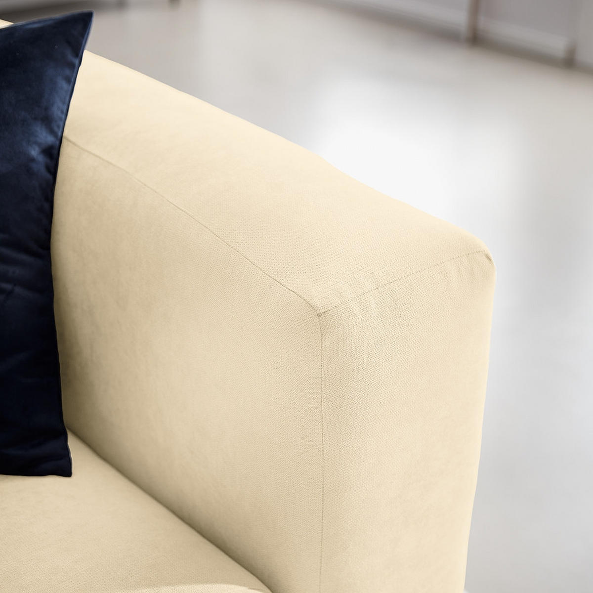 ECKSOFA in Struktur Beige  - Beige, Modern, Textil (255/72/160cm) - Trendmanufaktur