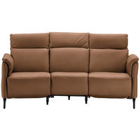 TRAPEZSOFA in Mikrofaser Hellbraun  - Hellbraun/Schwarz, Konventionell, Textil/Metall (221/103/95cm) - Dieter Knoll
