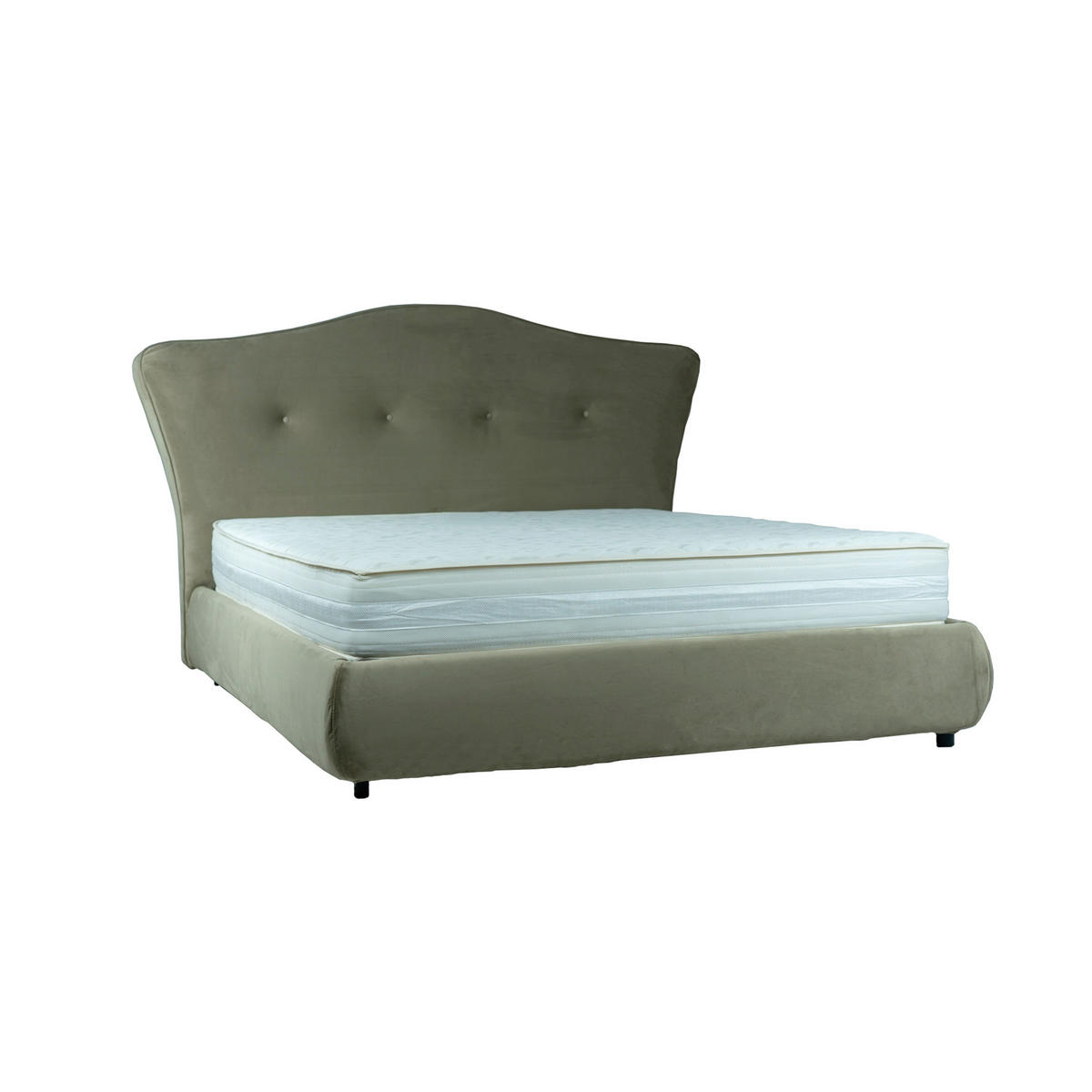 Pat tapitat 160x200 cm  in bej  - bej/negru, Modern, textil (160/200cm) - Voleo