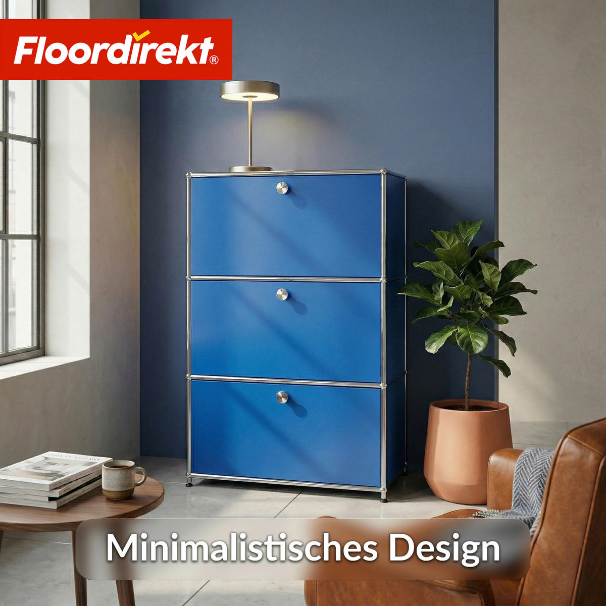 REGAL Blau  - Blau, Basics, Metall (75/120/40cm) - Floordirekt