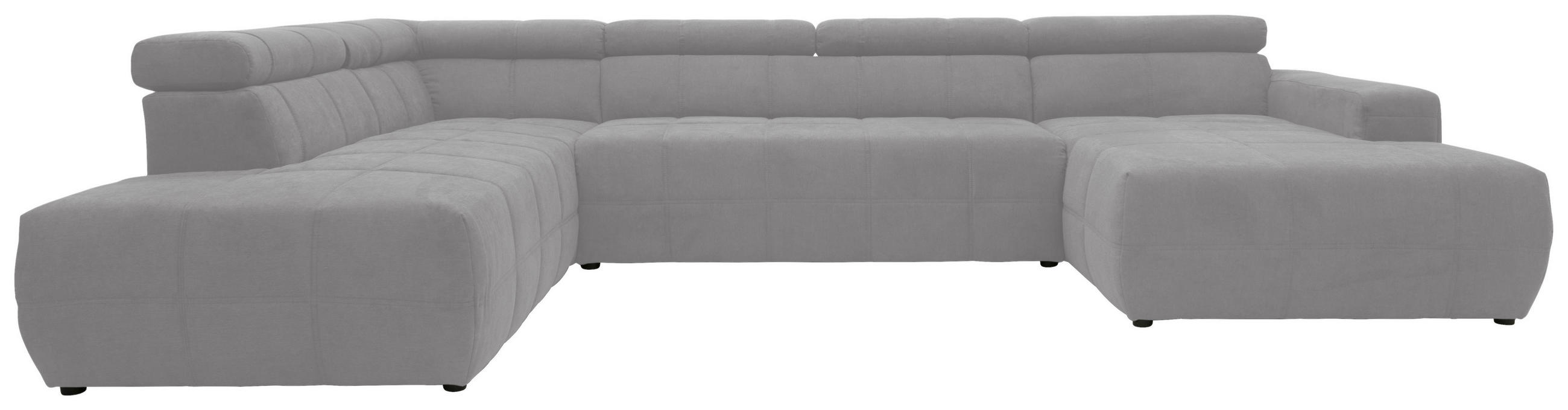 WOHNLANDSCHAFT Silberfarben Mikrofaser - Silberfarben/Schwarz, Design, Kunststoff/Textil (228/359/175cm) - MID.YOU