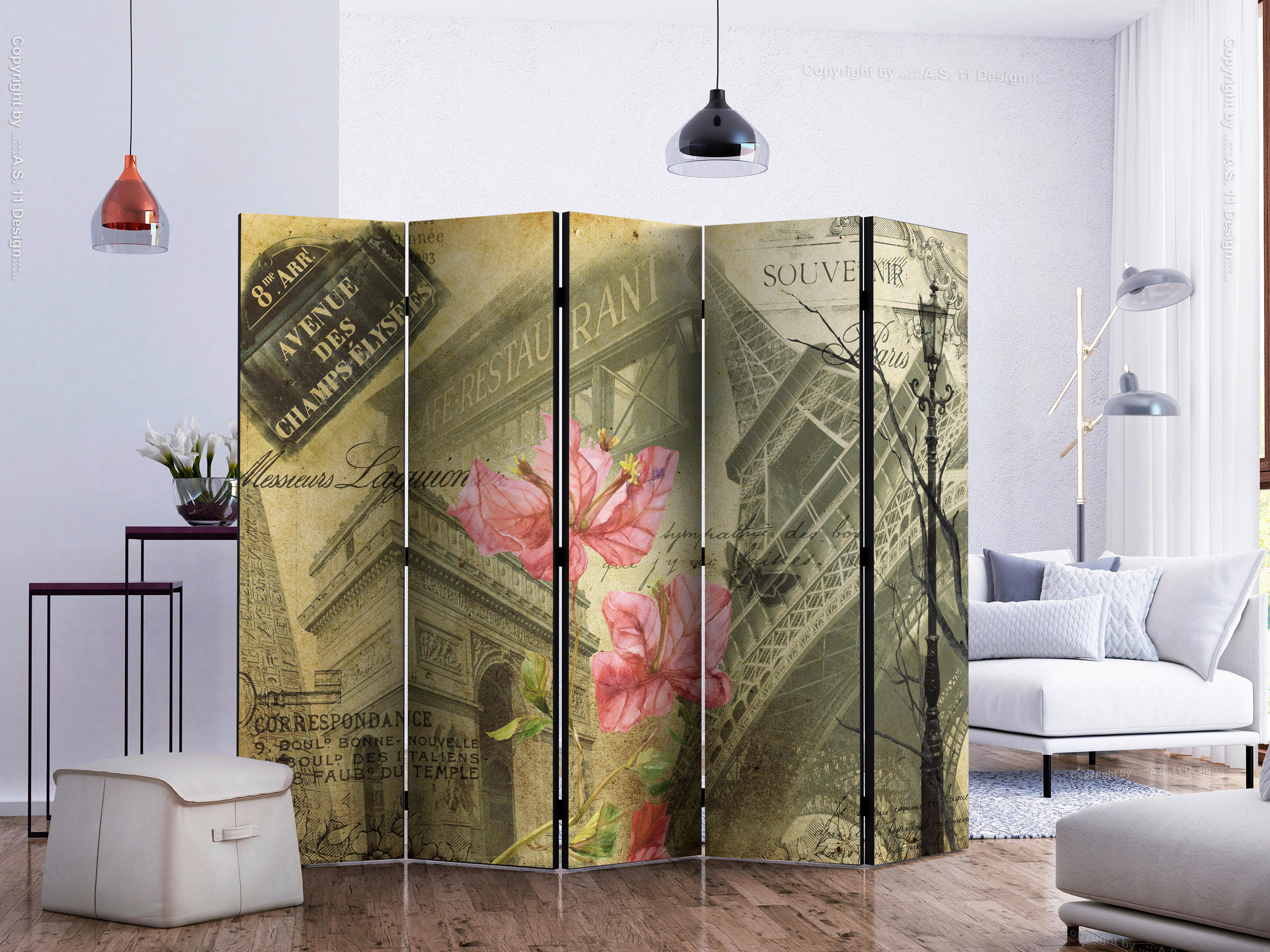 SKÄRMVÄGG  i trä, textil  sandfärgad, ljusrosa  - ljusrosa/sandfärgad, Basics, trä/textil (225/172/3cm) - artgeist