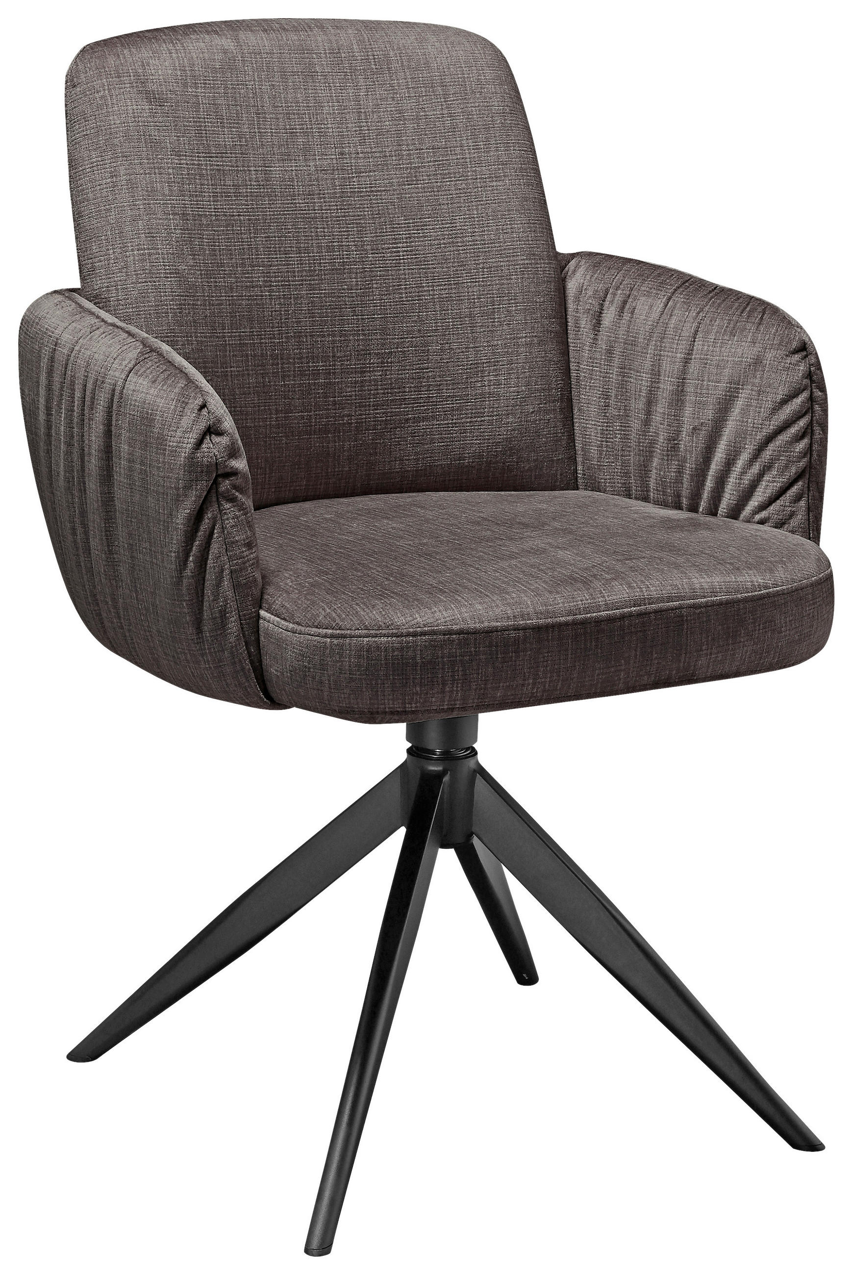 ŽIDLE S PODRUČKAMI, železo, samet, černá, šedavě hnědá - černá/šedavě hnědá, Design, kov/textil (59/85/62cm) - Moderano