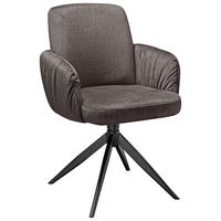 ŽIDLE S PODRUČKAMI, železo, samet, černá, šedavě hnědá - černá/šedavě hnědá, Design, kov/textil (59/85/62cm) - Moderano