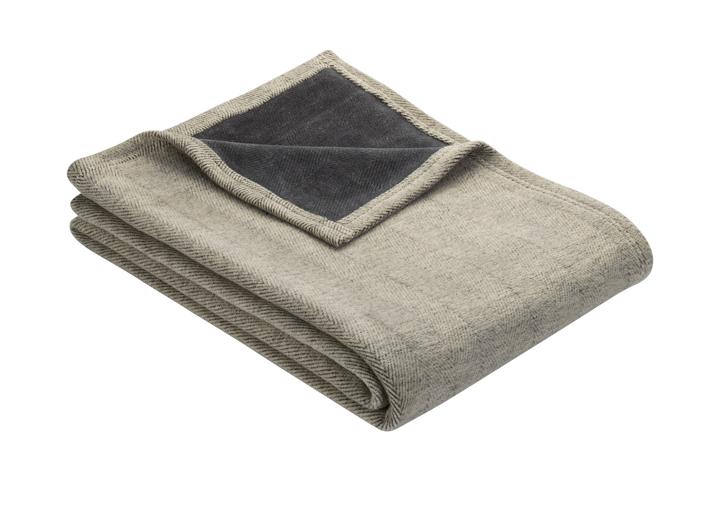 PLÉD 150/200 cm  - natúr színű/szürke, Konventionell, textil (150/200cm) - Dieter Knoll