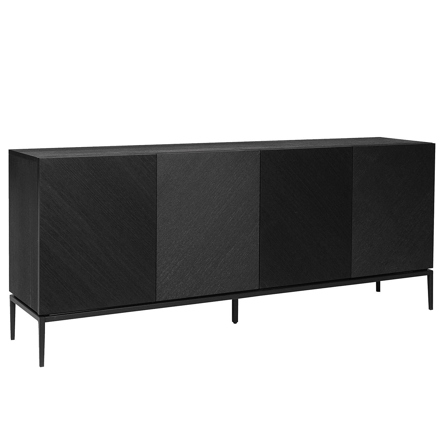 SIDEBOARD svart  180/75/40 cm  - svart, Trend, metall/trämaterial (180/75/40cm) - home24