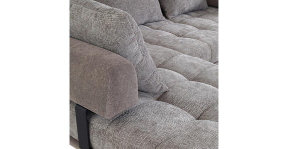 ECKSOFA  in Flachgewebe Braun  195/263 cm  - Schwarz/Braun, KONVENTIONELL, Textil/Metall (195/263cm) - Carryhome