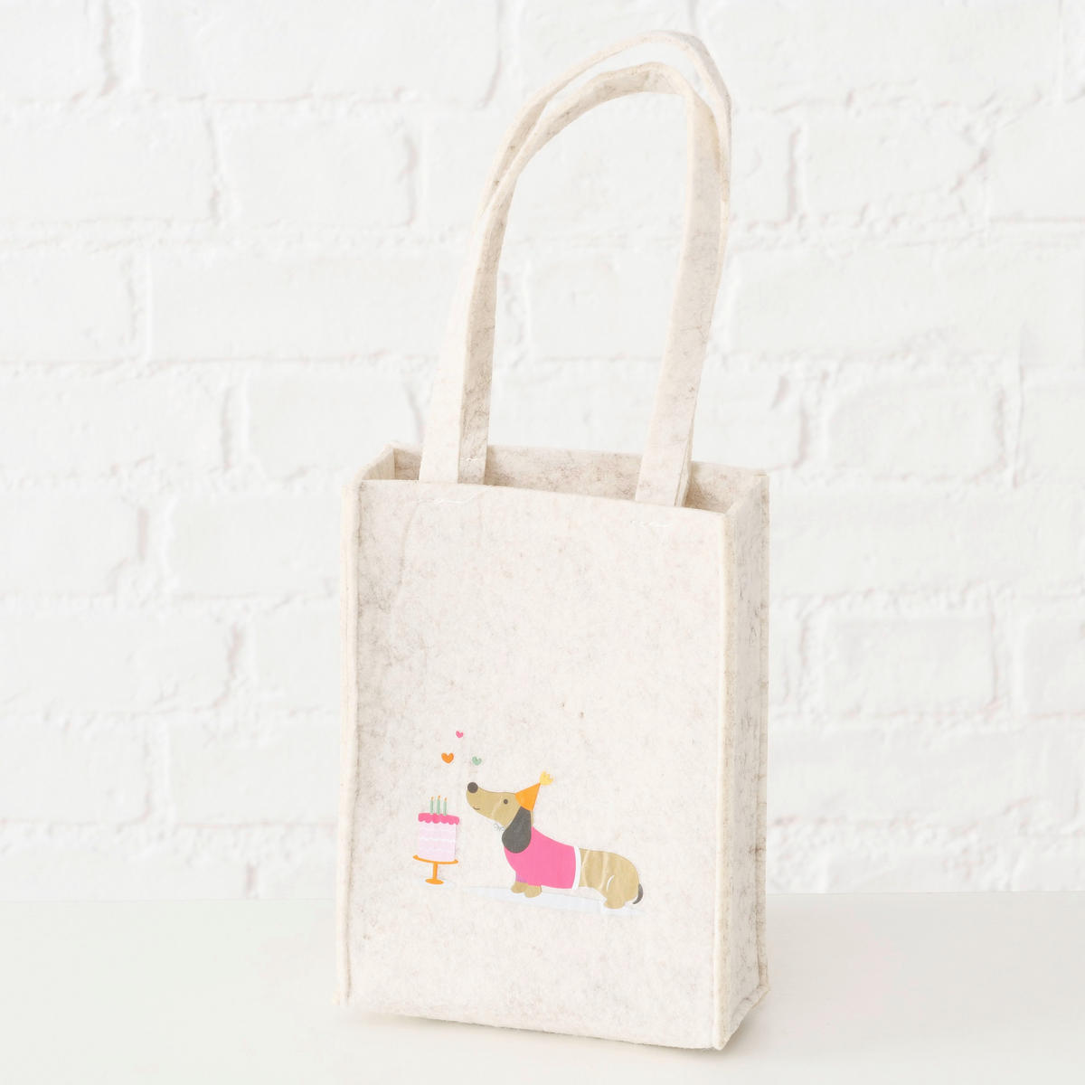 GESCHENKTASCHE  - Beige, KONVENTIONELL, Textil (15/6,5/20cm)