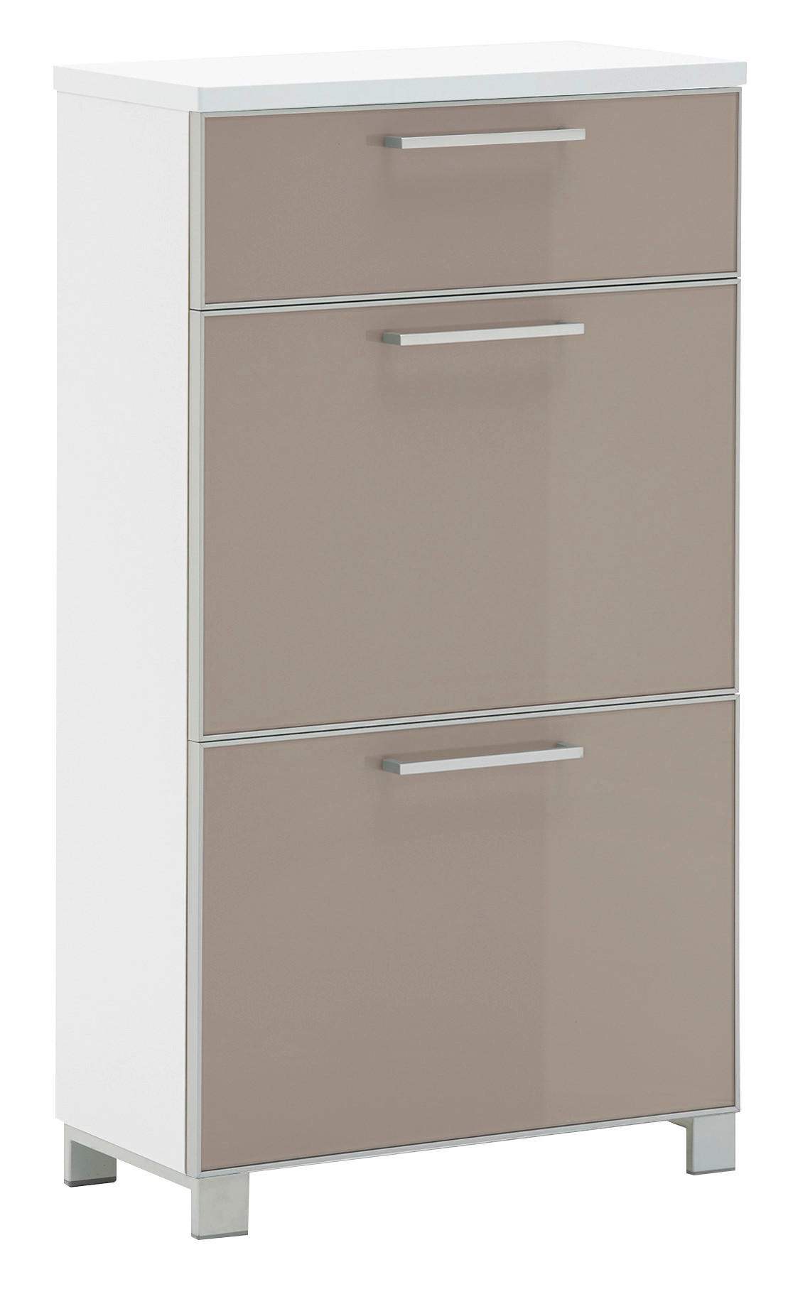 SCHUHKIPPER Santina  in 61/108/31 cm  - Taupe/Chromfarben, Design, Glas/Holzwerkstoff (61/108/31cm)
